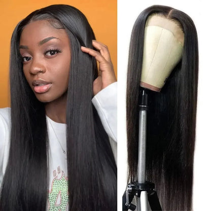 Peruca Sintética HD Preta Lace Front