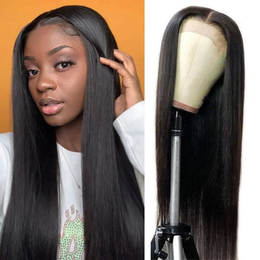 Peruca Sintética HD Preta Lace Front