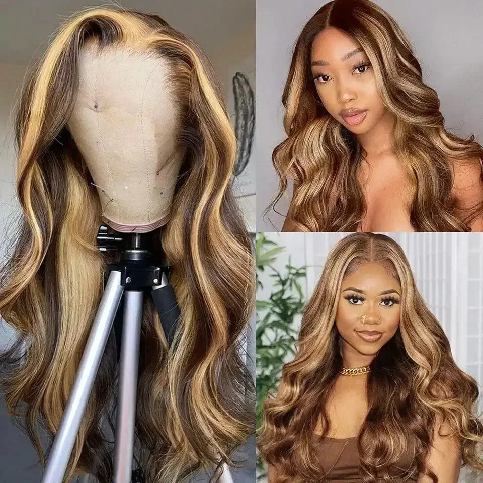 Peruca HD Transparente Loça Mel Body Wave
