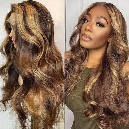 Peruca HD Transparente Loça Mel Body Wave
