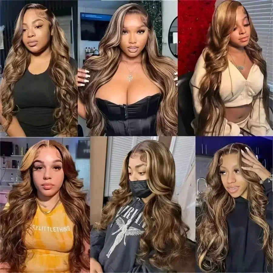 Peruca HD Transparente Loça Mel Body Wave