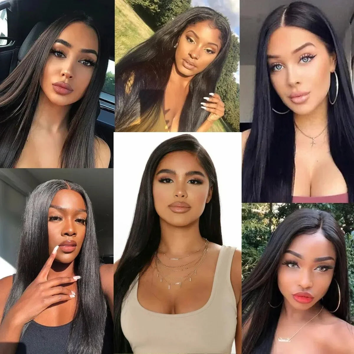 Peruca Sintética HD Preta Lace Front