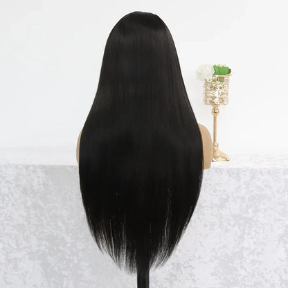 Peruca Sintética HD Preta Lace Front